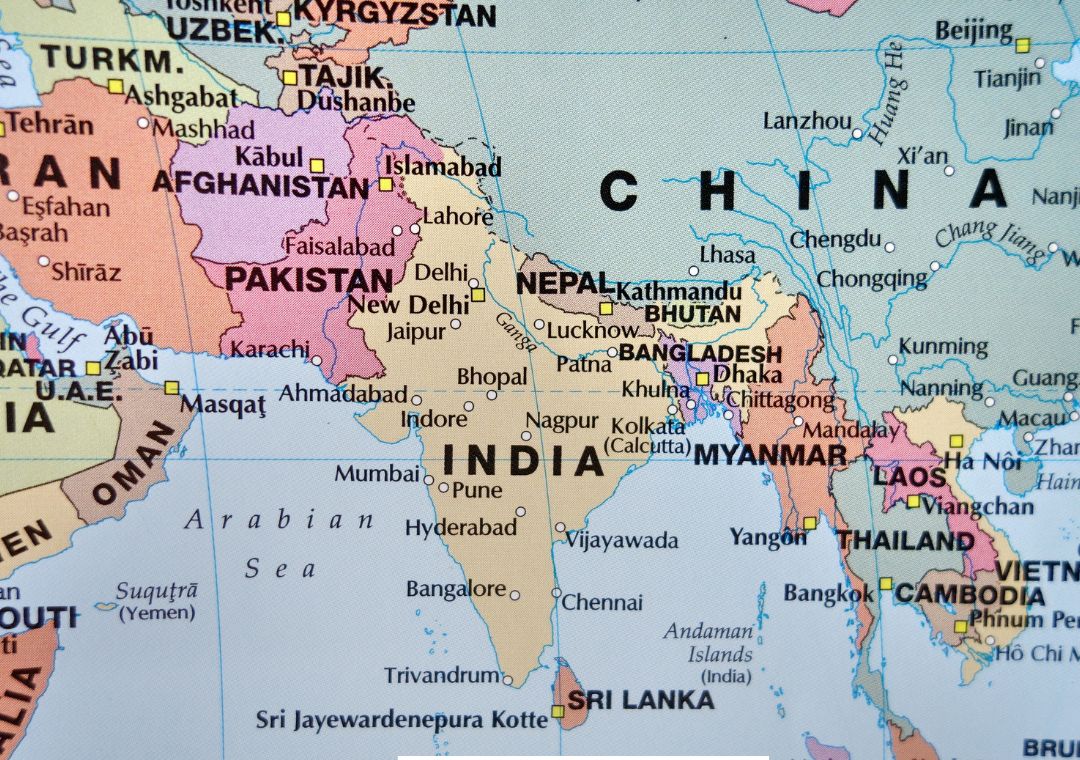 peta pembagian wilayah benua asia