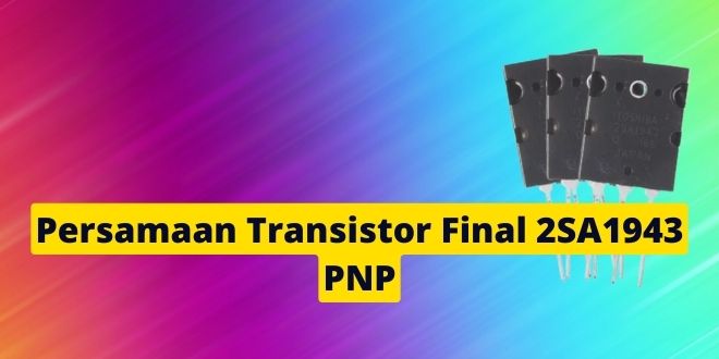 Persamaan Transistor Final 2SA1943 PNP - Transistor 2SA1943 merupakan transistor PNP dengan daya yang tinggi berasal dari Toshiba. Karena gain arus dan kolektornya yang tinggi, arus ini umum di pakai pada rangkaian audio berdaya tinggi atau amplifier. Tapi sekarang Transistor ini sudah berubah, seri ini sudah di ganti TTA1943. 2SA1943 yang beredar sekarang adalah produk pabrikan lain dari China. Persamaan Transistor Final 2SA1943 PNP Keterangan letak kaki Transistor Final SA1943 Basis (Mengontrol noise transistor, Di pakai untuk menghidupkan dan mematikan transistor) Collektor Emitor Data Fitur 2SA1943 Transistor : PNP Daya : Sedang Penguatan Arus DC (hFE) : 55 sampai 160 Arus Kolektor Kontinu (IC) : 15A Tegangan Kolektor Emitter (VCE) : 230V Tegangan Kolektor Base (VCB) : 230V Tegangan Basis Emitter (VBE) : 5V Tersedia dalam Paket : To 264 Pasangan Transistor NPN Pelengkap TTC5200, 2SC5200, 2SE5200 2SA1943 Transistor PNP  TTA1943 Toshiba Karena produk asli dari Toshiba ini telah sulit rekan dapat memakai merek lain dari sanken. 2SA1295 2SA1494 2SA1216 Transistor 2SA1943 Transistor 2SA1943 umumnya di pakai desain amplifier. Kebanyakan amplifier memakai sirkuit push pull yang sama dengan amplifier kelas B. Yang membutuhkan transistor NPN dan PNP. Transistor 2SA1943 merupakan Transistor PNP dan mempunyai pelengkap 2SE5200 atau 2SC5200 yang adalah transistor tipe NPN. Kedua transistor ini sering di pakai bersamaan untuk merancang Amplifier dengan daya tinggi. Karena Transistor ini bekerja dengan frekuensi switching tinggi dan arus kolektor yang juga tinggi, transistor lebih cepat panas dengan sangat cepat. Karena itu, transistor selalu di pakai bersama dengan heat sink atau pendingin. Perhatikan : heat sink juga bertindak sebagai pin kolektor transistor dan karena itu heat sink perlu di isolasi dari rangkaian lainnya. Transistor ini biasanya di pakai untuk membangun sistem Stereo berperingkat 200W atau lebih. Mereka bisa merespon frekuensi dari 5Hz sampai 100kHz dan mempunyai sensitivitas 0,75Vrms yang sangat bagus. Rasio sinyal dengan noise sangat sedikit dan distorsi harmonik yang lebih sedikit sehingga ideal dipakai untuk aplikasi audio. Penguat frekuensi audio Sirkuit AF atau RF Laju perubahan tegangan rendah Sirkuit konfigurasi Push Pull Beban switching arus tinggi sampai 15A Bisa di pakai sebagai sakelar Daya sedang Kata Penutup  Itu saja semoga bermanfaat tentang Persamaan Transistor Final 2SA1943, sekian dan terimakasih.